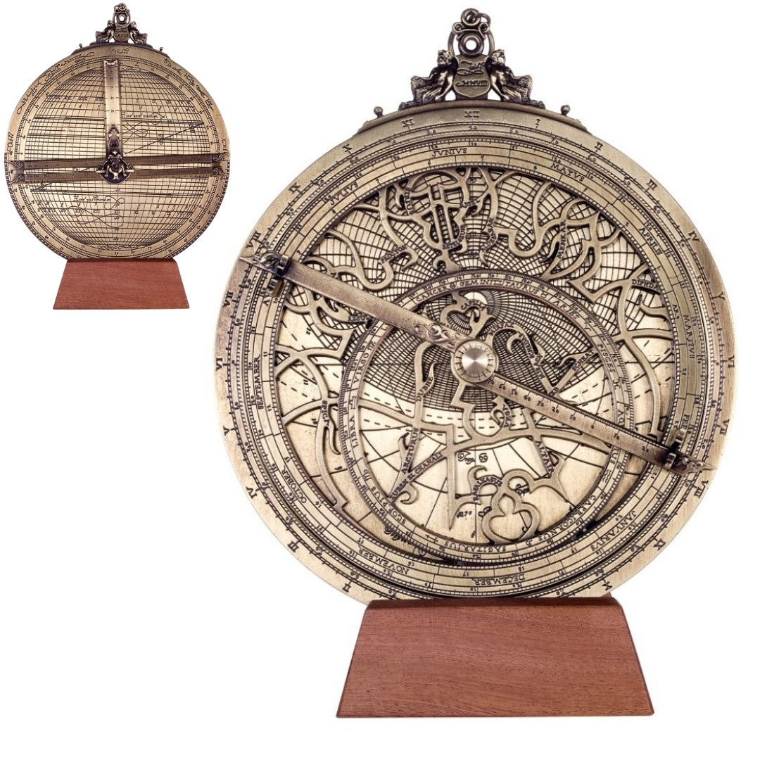Grand astrolabe Rojas en laiton – diamètre 20 cm – reproduction – H34
