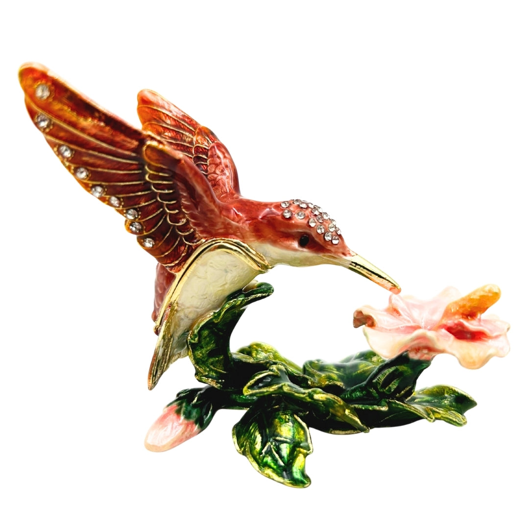 Petite boîte coffret à bijoux exclusive ornée de cristaux – Colibri – HX357