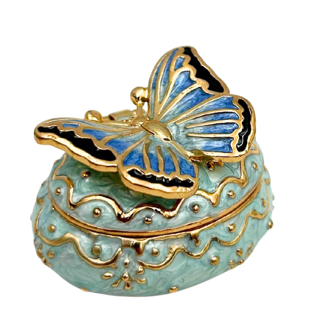 Boîte à bijoux exclusive - Papillon avec cristaux - B0782-00BL