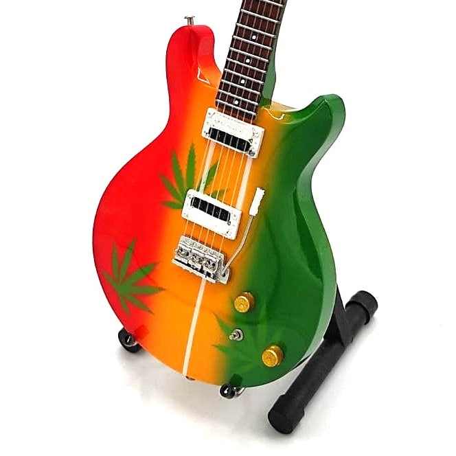 Mini guitare dans le style de Bob Marley Tribute Ganja MGT-0468