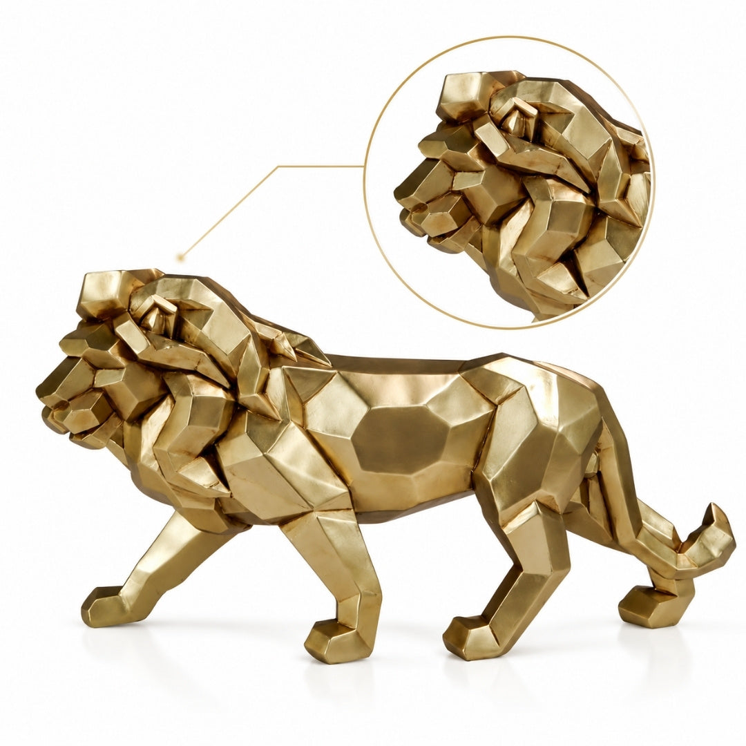 Figurine Lion doré grand modèle 43cm moderne - 43477Y2