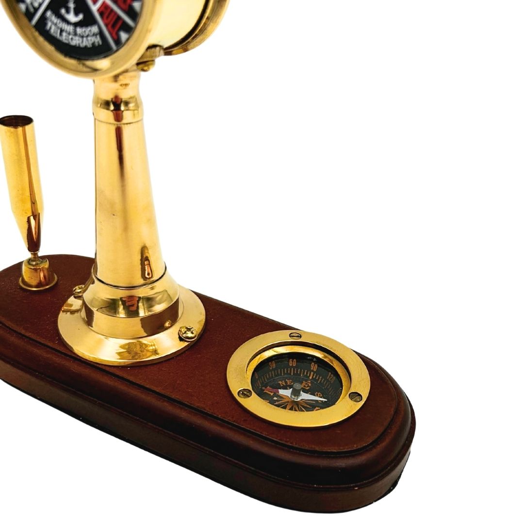 Élégant ensemble de bureau – Télégraphe de machine, boussole, porte-stylo – TT018