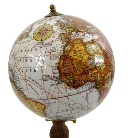 Élégant globe décoratif sur socle en bois - World GLB-0096B