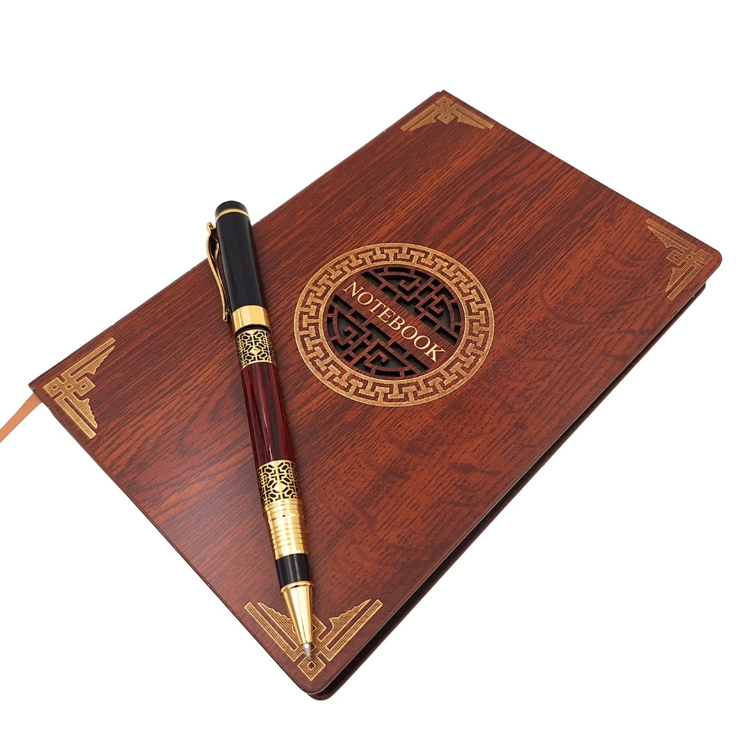 Coffret cadeau exclusif premium : carnet A5 en bois + stylo – EE2