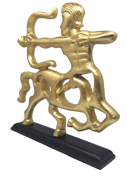 Figurine décorative dorée - Sagittaire - socle en bois - SAG2