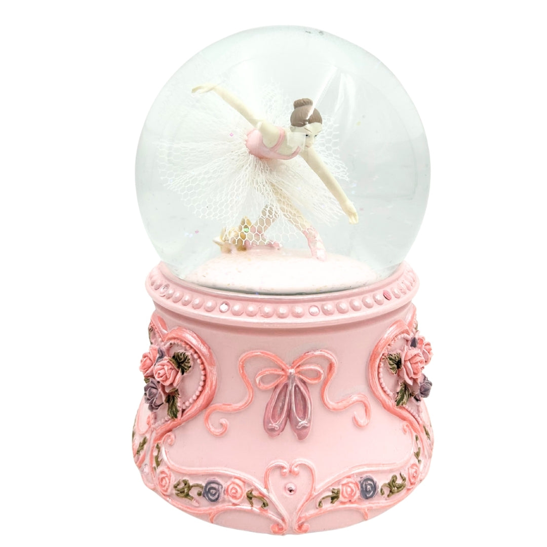 Boîte à musique avec ballerine dansante dans une boule en verre 15cm – MG-963