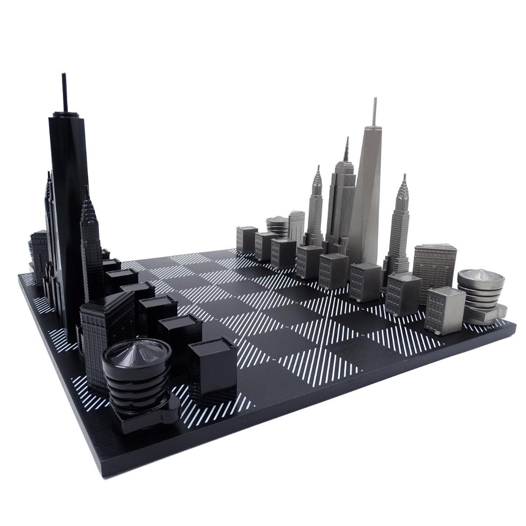 Échecs design Skyline New York en acier inoxydable – NY