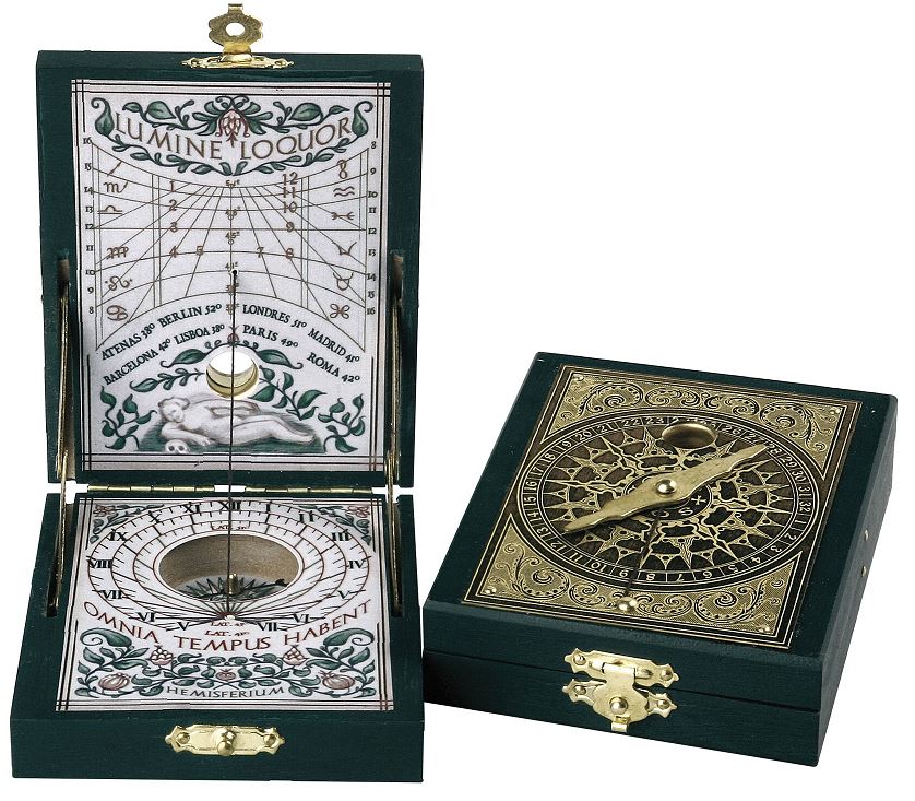 Cadran solaire avec boussole Kepler diptyque - réplique – H04