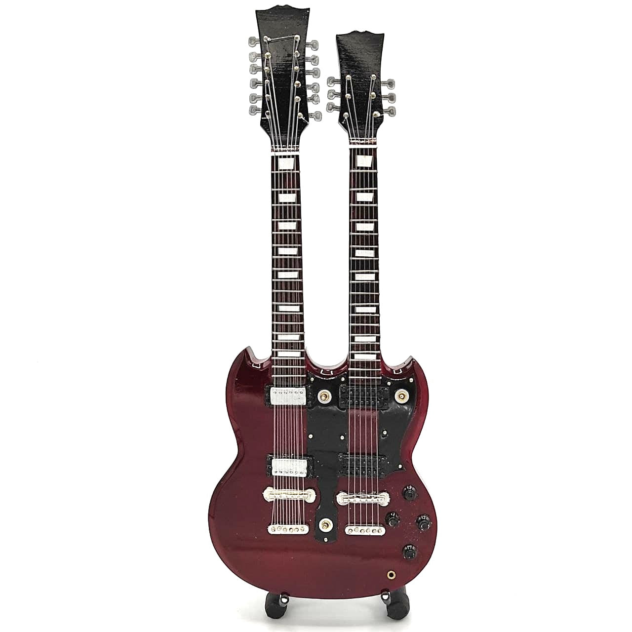 Mini guitare dans le style de Led Zeppelin - Jimmy Page - Double Neck MGT-2059