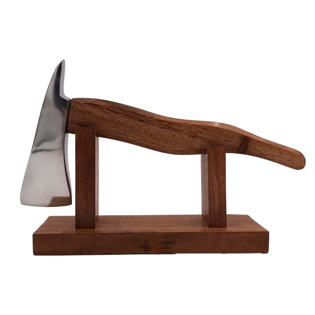Firefighter's Axe with Engraving - Metal and Wood Gift for Firefighters, Height 17.5 cm, Silver-Brown, Personalized Gift for Any Occasion