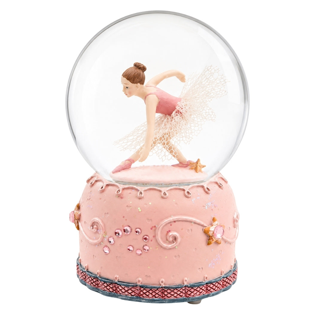Boîte à musique ballerine dansante dans une boule de verre 12cm - MG-19016
