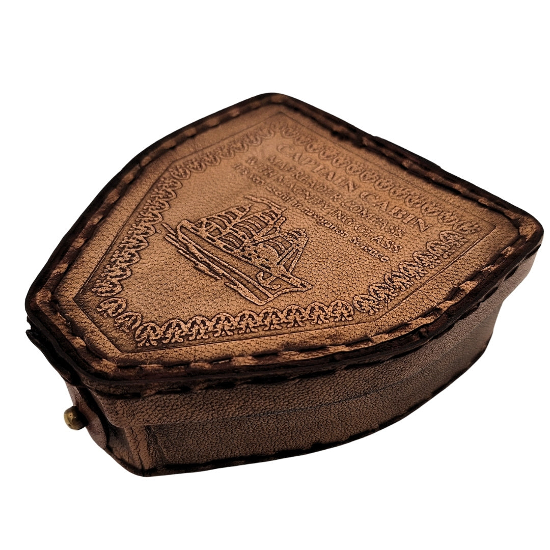 Boussole magnétique - Map Reader dans un étui en cuir – gadget rétro - NC2929