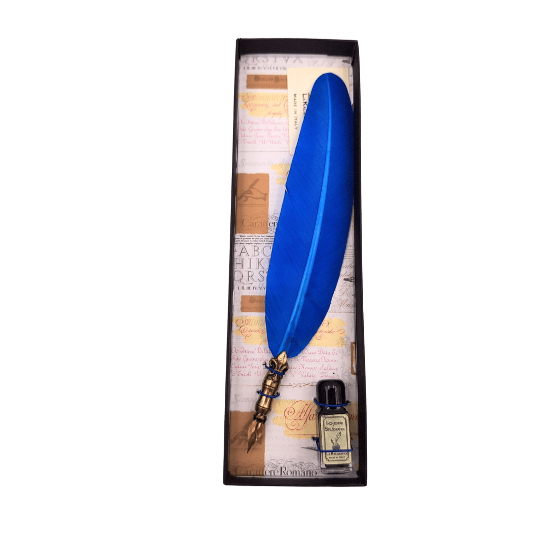 Set de calligraphie - plume bleue - 7651