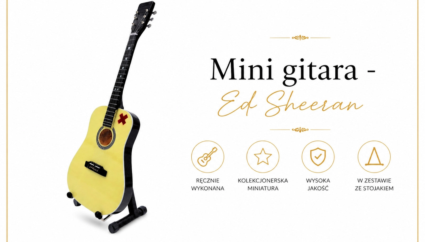 Mini-guitare - Ed Sheeran 27,5 cm - MGT-7894