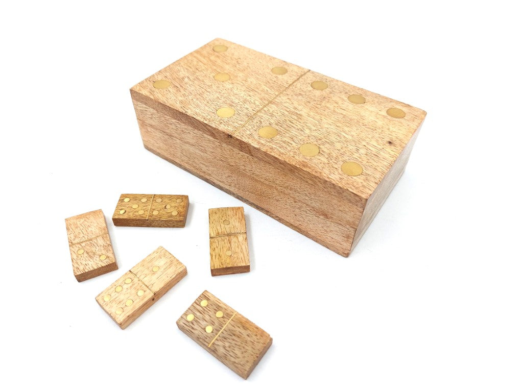 Domino en bois dans une boîte en bois de manguier
- BR157
