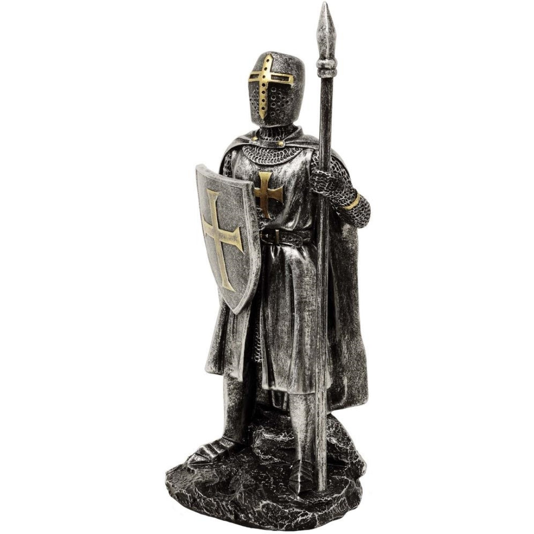 Statuette chevalier avec lance 20 cm polyrésine - MC-23080