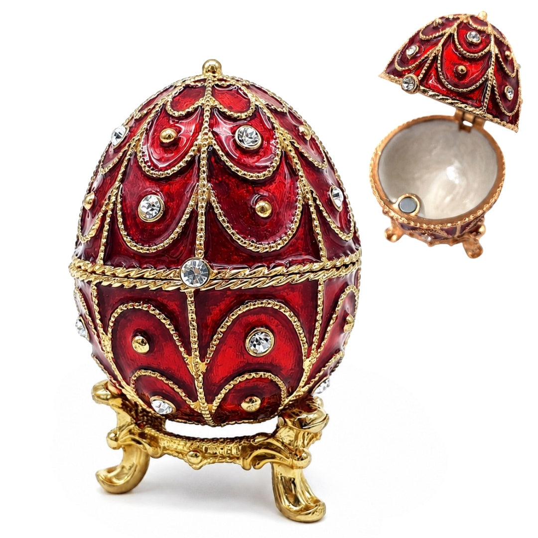Coffret métallique exclusif avec cristaux - Œuf de Fabergé - B0748-17 RD