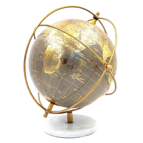 Globe décoratif sur socle en pierre GLB-127