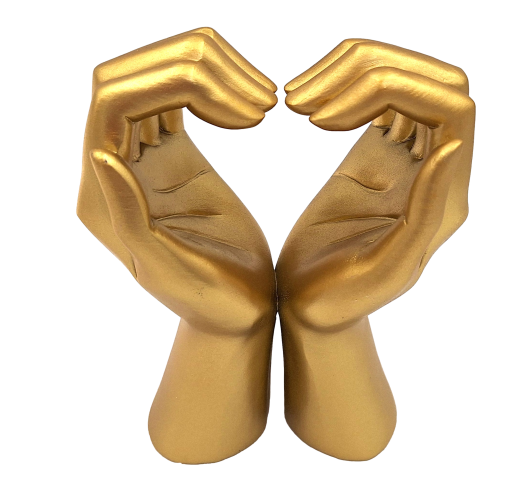 Figurine décorative dorée glamour – Cœur dans des mains
- 44190FJ