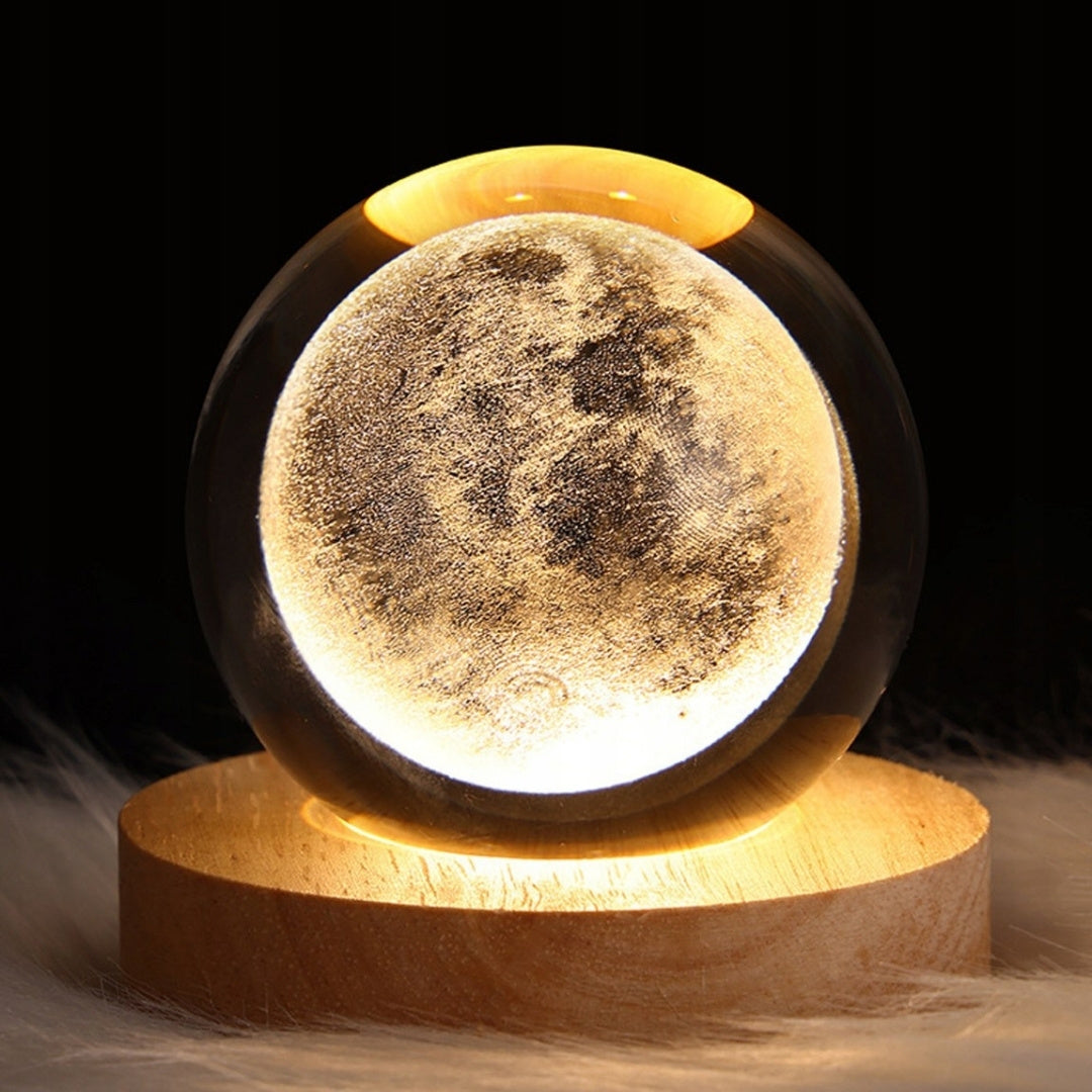 Boule de verre 3D Lune - Lampe de nuit LED USB - Gadget de bureau
- KKS