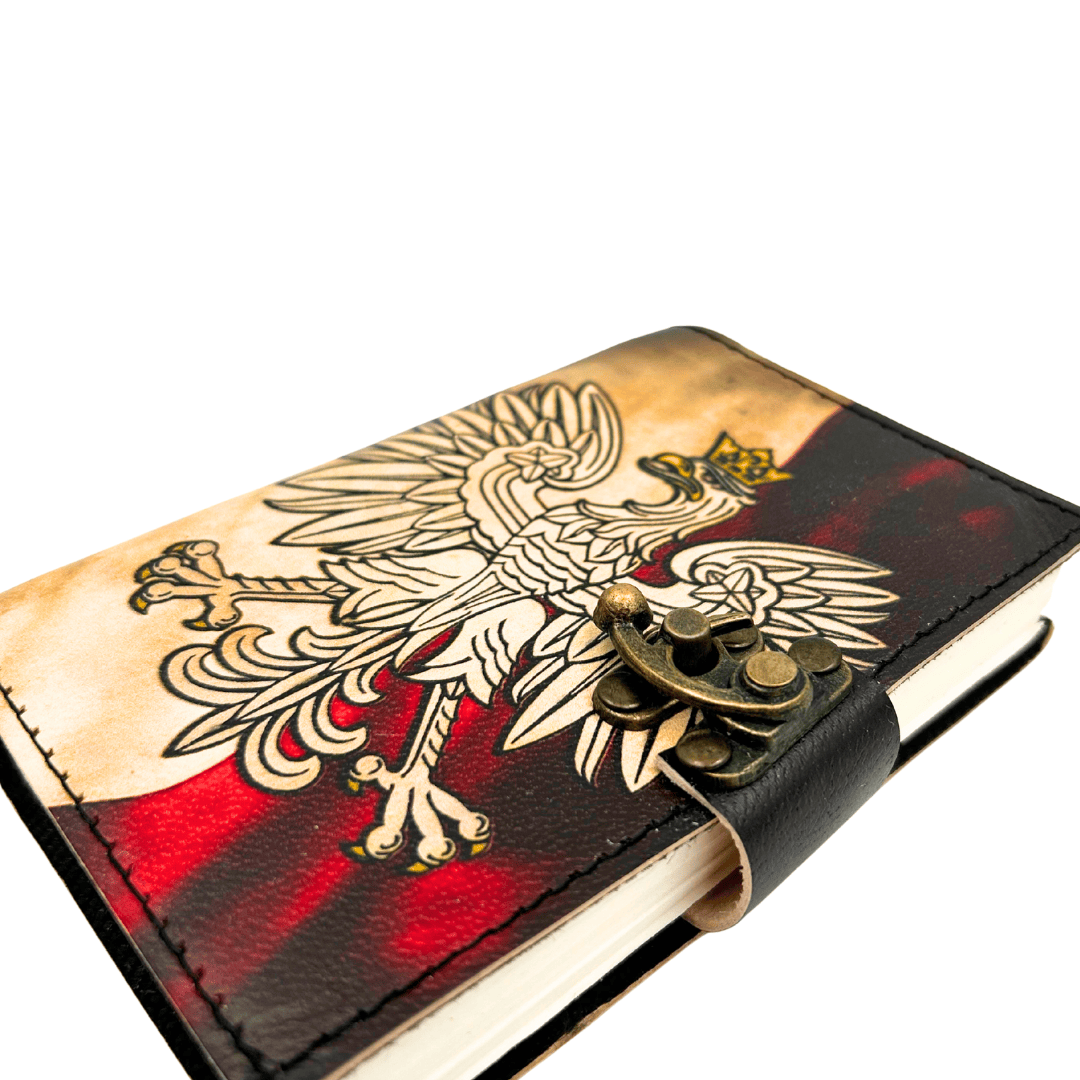 Carnet en cuir journal intime aigle polonais patriotique - 200 pages - AH13