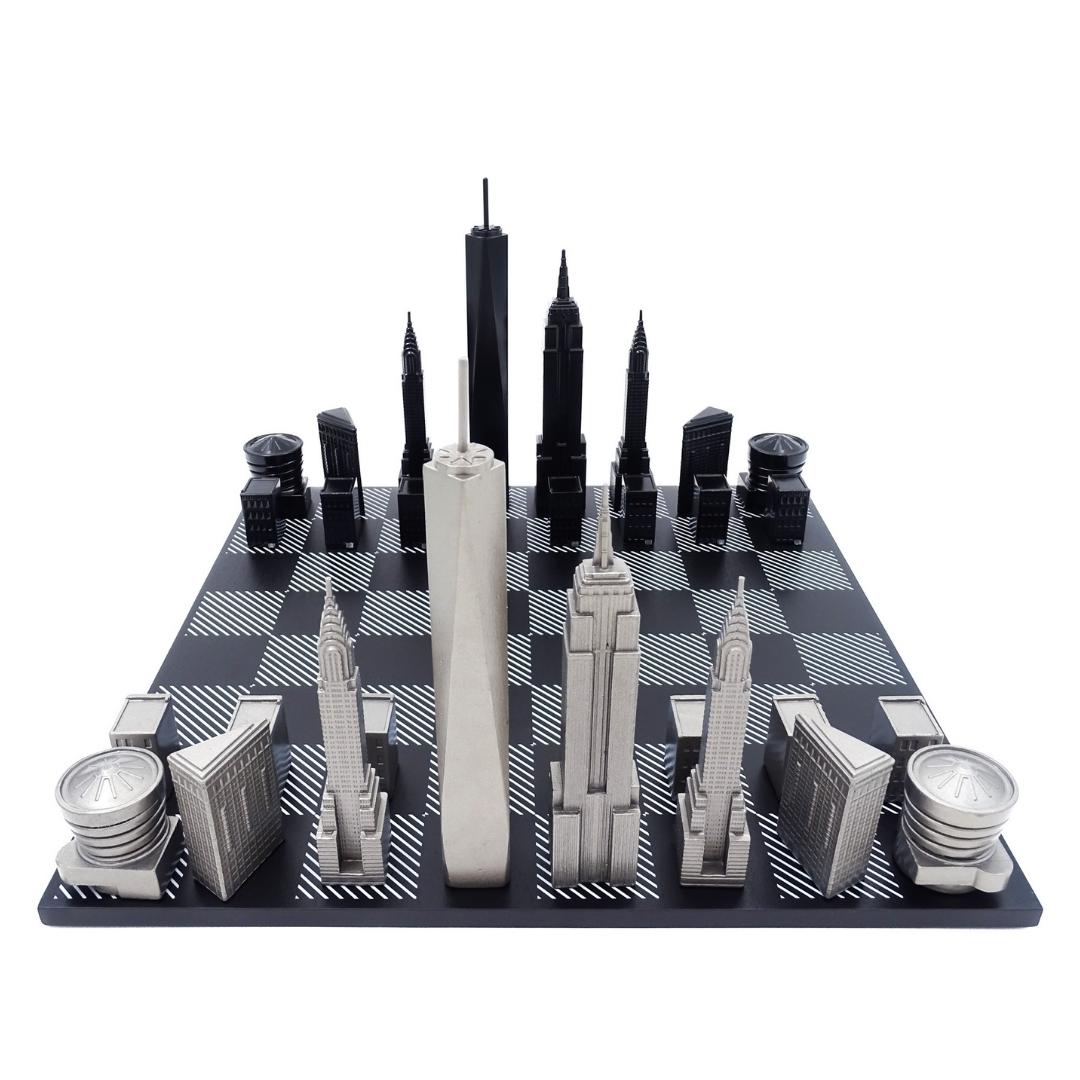Échecs design Skyline New York en acier inoxydable – NY