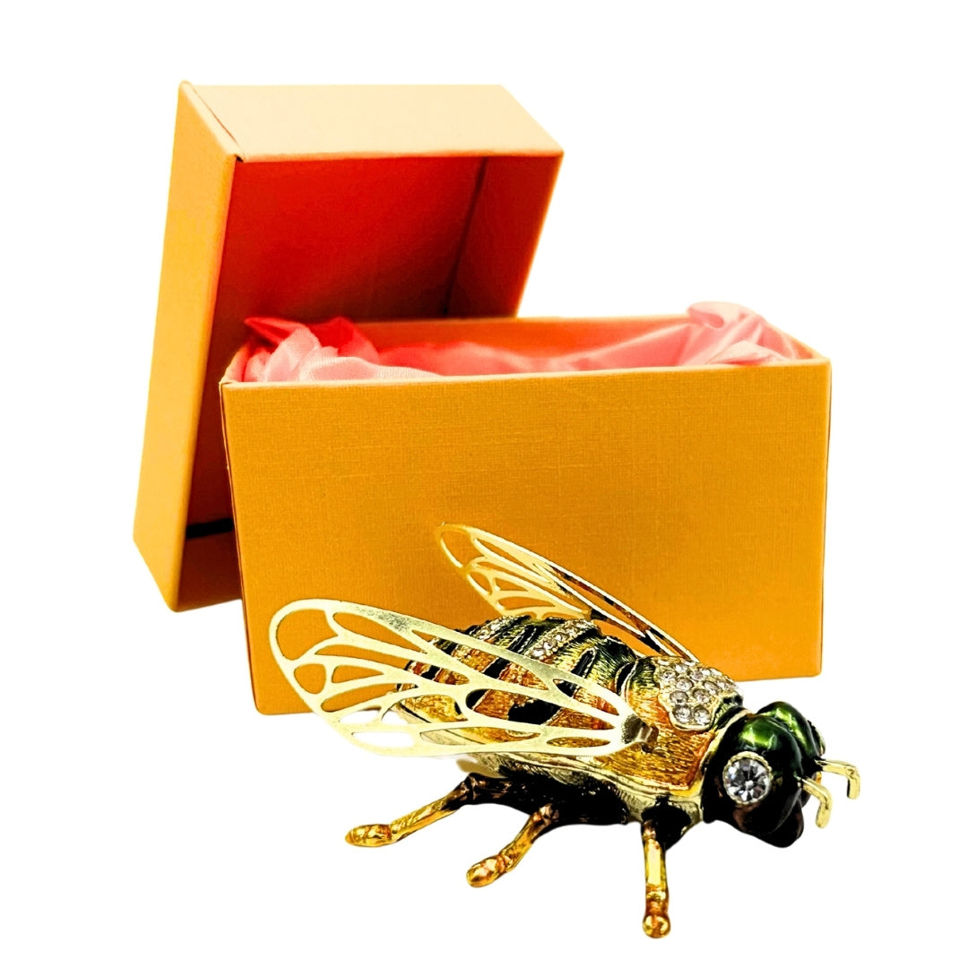 Boîte coffret à bijoux exclusive ornée de cristaux – Abeille – HX542
