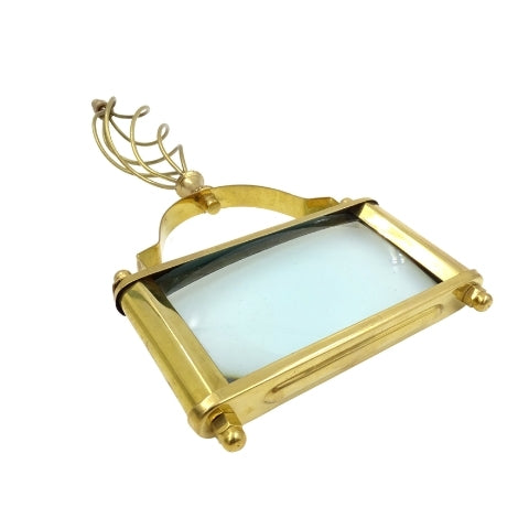 Grande loupe rectangulaire en laiton, grossissement 3.5x - 70718