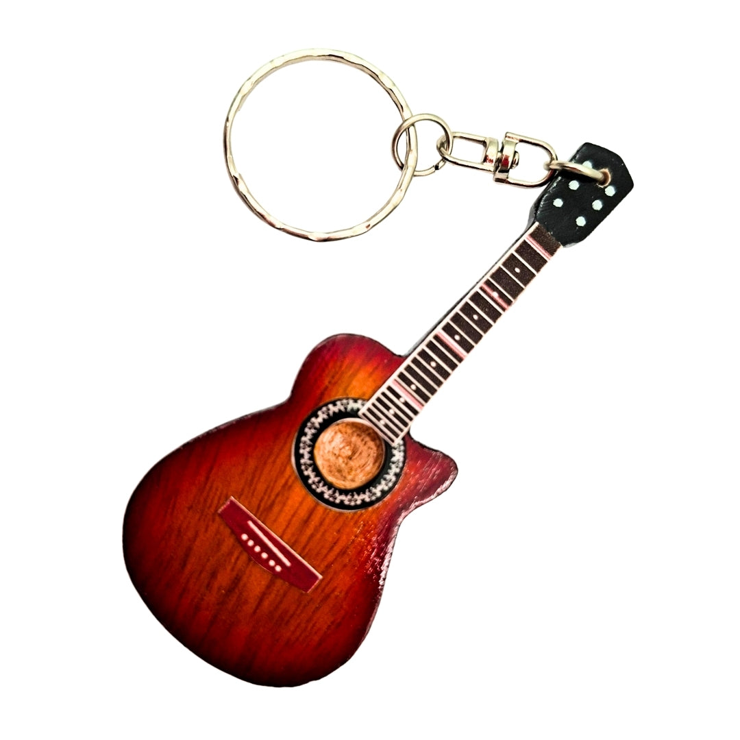 Porte-clés en bois Guitare acoustique - Cadeau pour musicien – SGK-0413