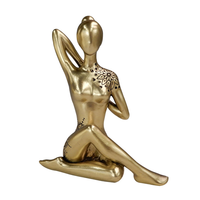 Yoga - figurine décorative dorée – cadeau pour amateur de yoga - 42721Y2