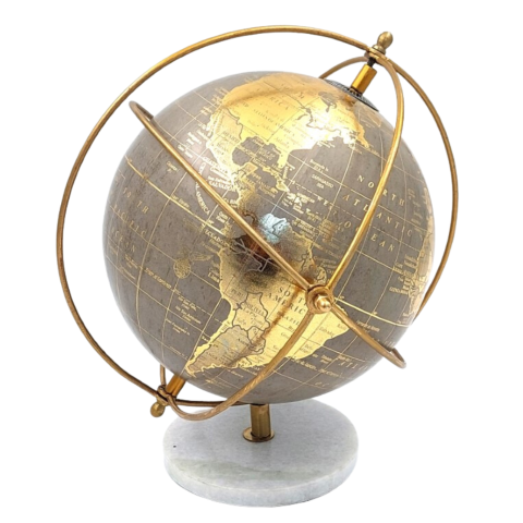 Globe décoratif sur socle en pierre GLB-127