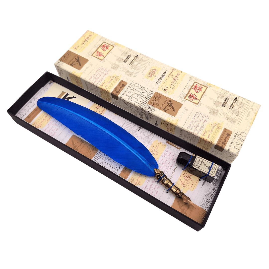 Set de calligraphie - plume bleue - 7651