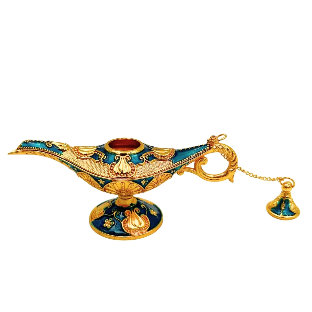 Lampe d’Aladin décorative en métal bleu marine et or 12cm - LAB12