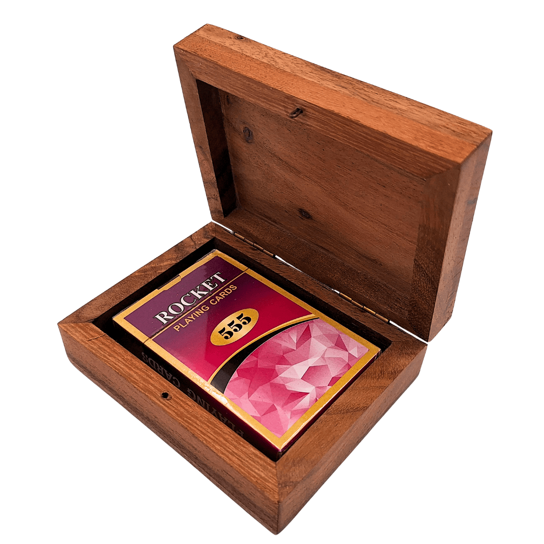 Jeu de cartes dans une boîte en bois décorative - DNU-3025