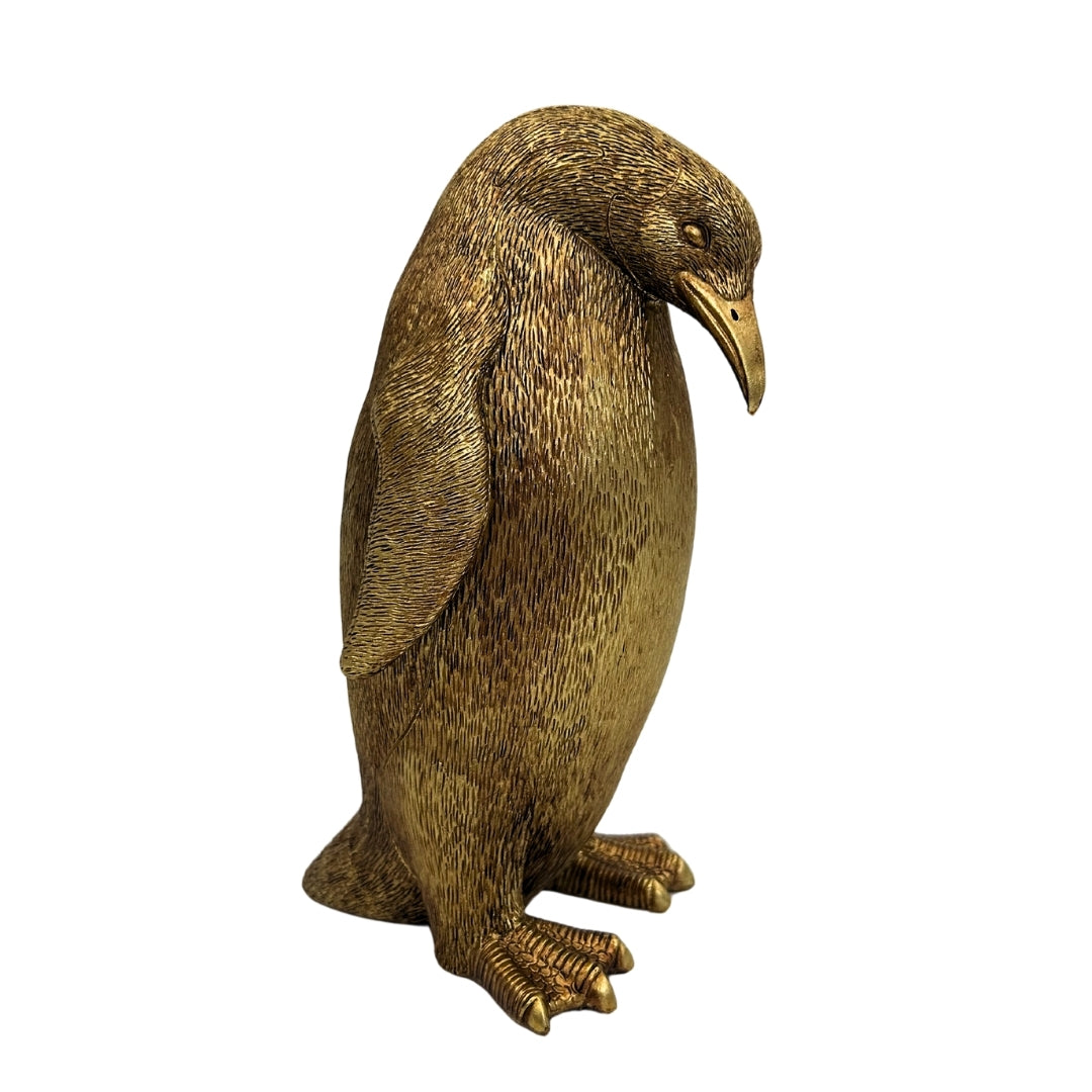 Statuette décorative pingouin doré Hauteur 20,5 cm – 3989FJZ