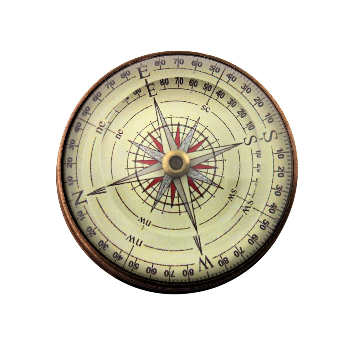 Boussole à lentille - laiton et verre - NC2119