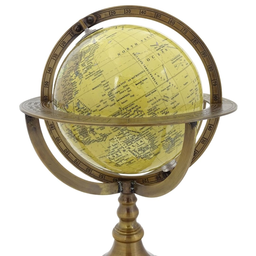 Globe décoratif sur socle en laiton - NC2142