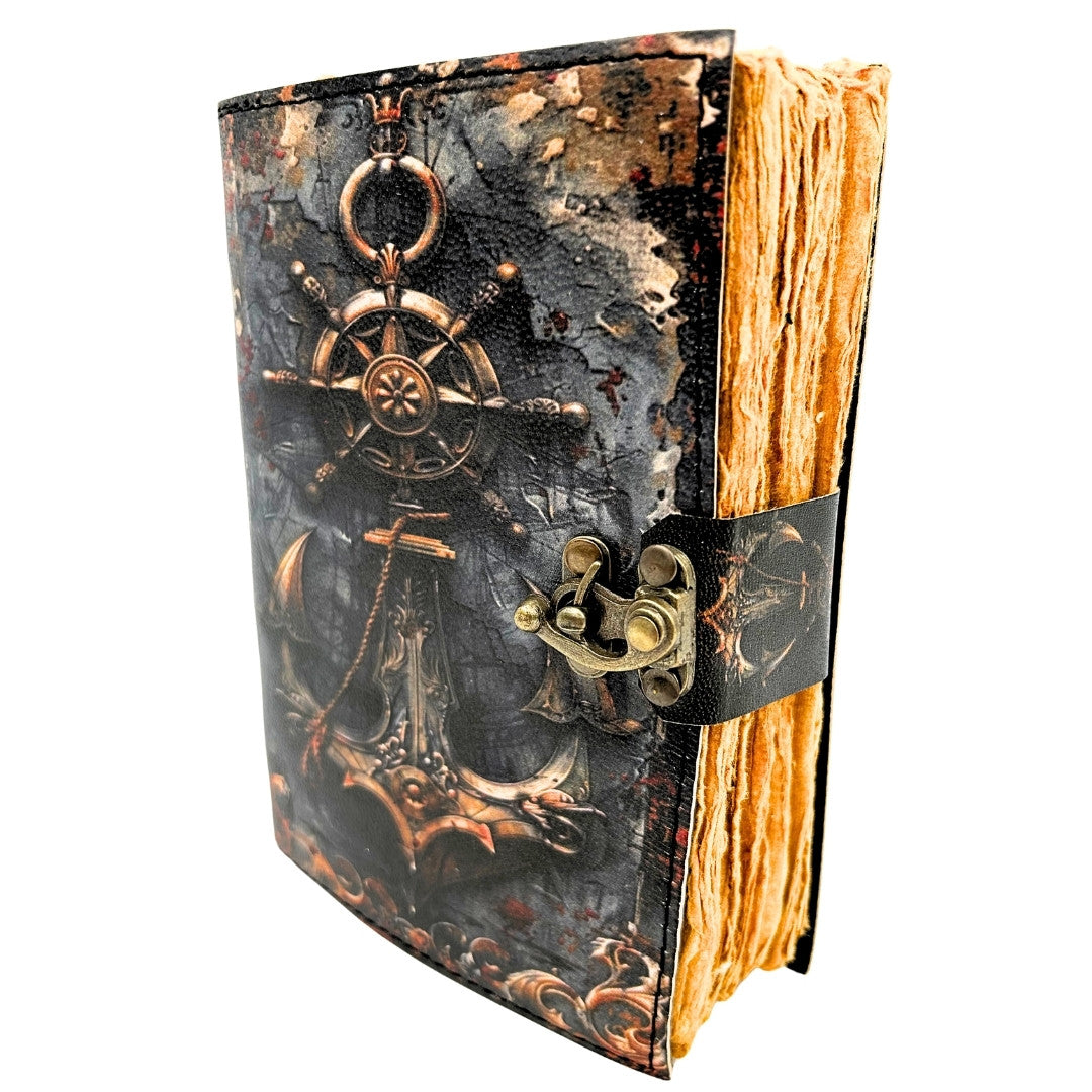 Carnet en cuir rétro marin 200 pages - H110