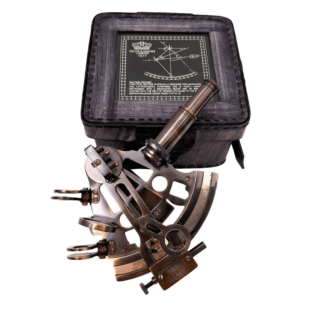 Sextant en laiton dans un étui en cuir – ST003
