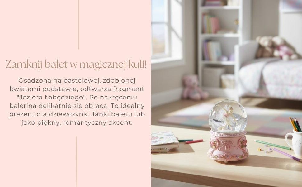 Boîte à musique avec ballerine dansante dans une boule en verre 15cm – MG-963