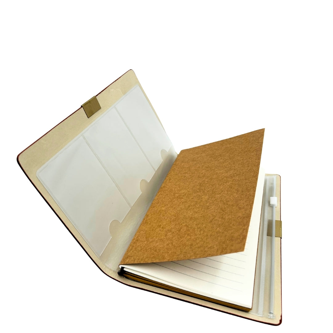 Carnet de voyage en cuir, organiseur, porte-cartes de visite, étui – EE7