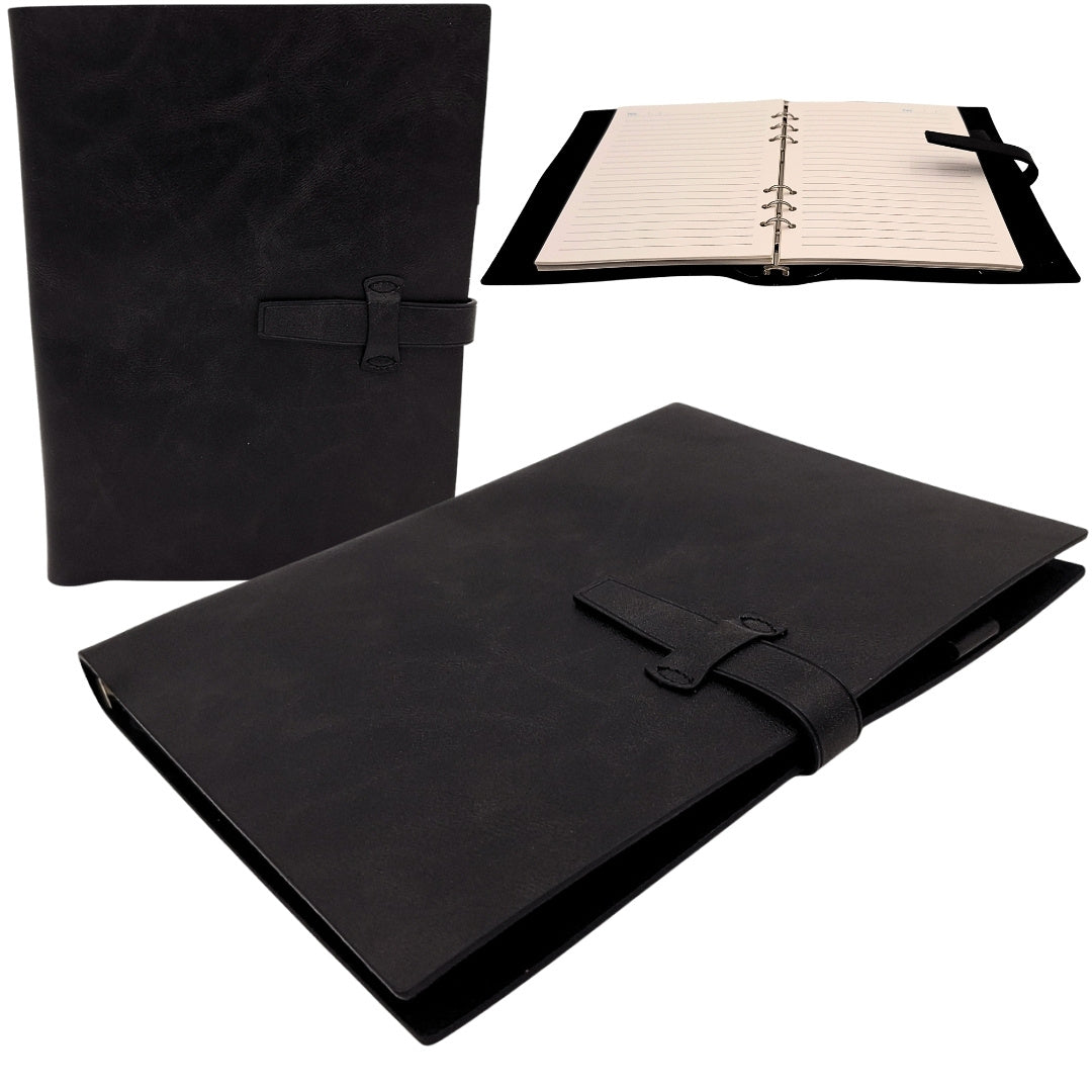 Carnet élégant en cuir A5 vintage rétro avec fermeture – Journal intime – EE4