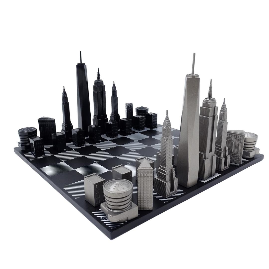 Échecs design Skyline New York en acier inoxydable – NY