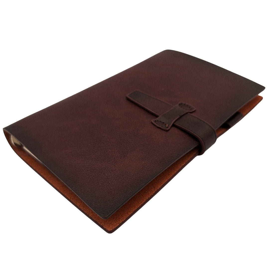 Carnet élégant en cuir A6 rétro vintage avec fermeture – Journal intime – EE3