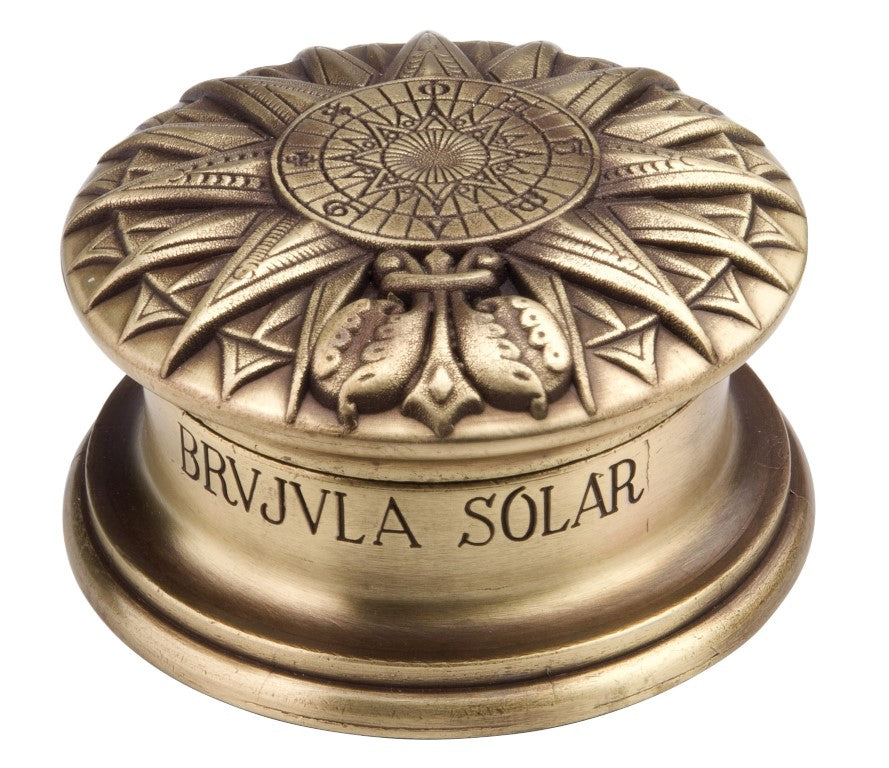 Boussole solaire en laiton - réplique Renaissance - H40