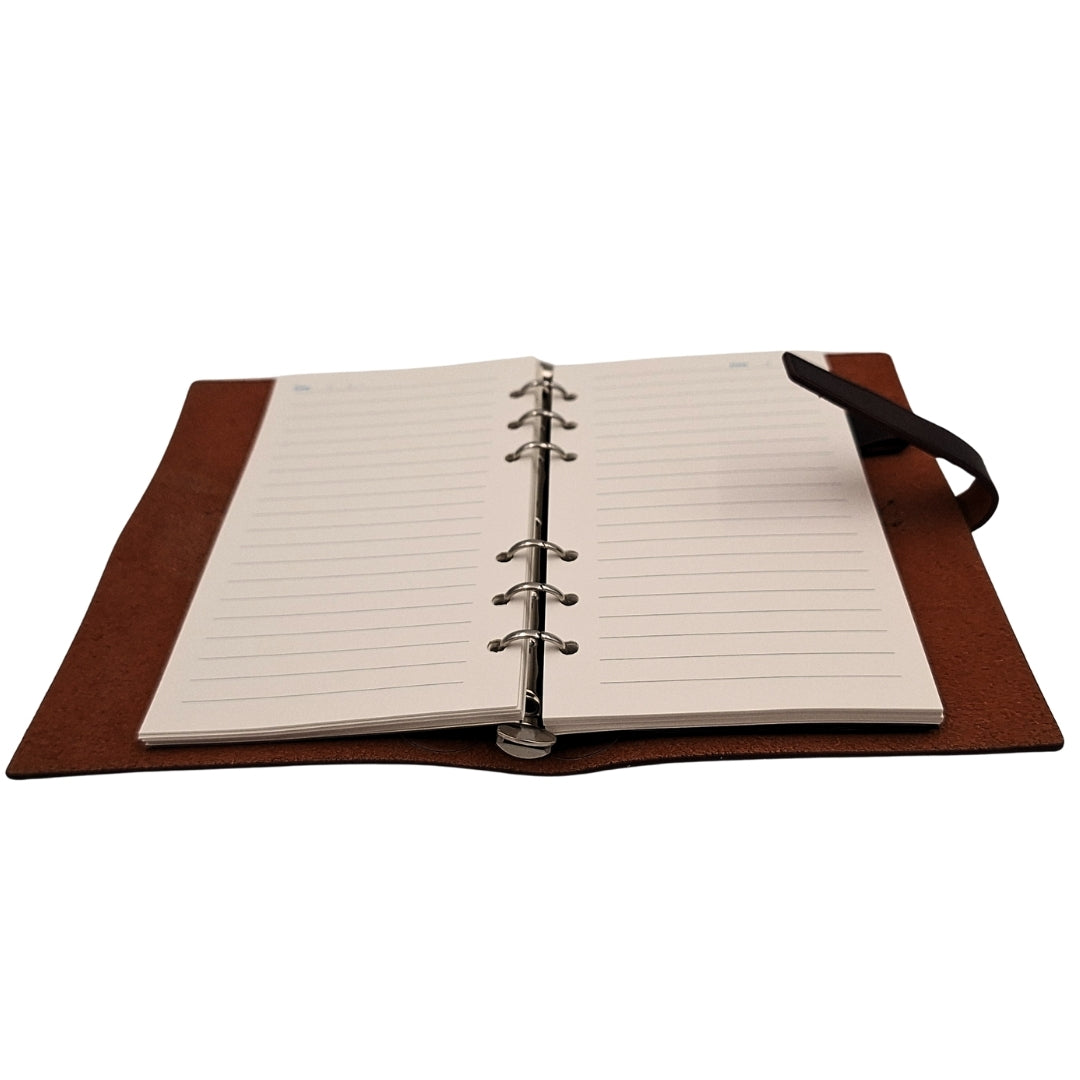 Carnet élégant en cuir A6 rétro vintage avec fermeture – Journal intime – EE3