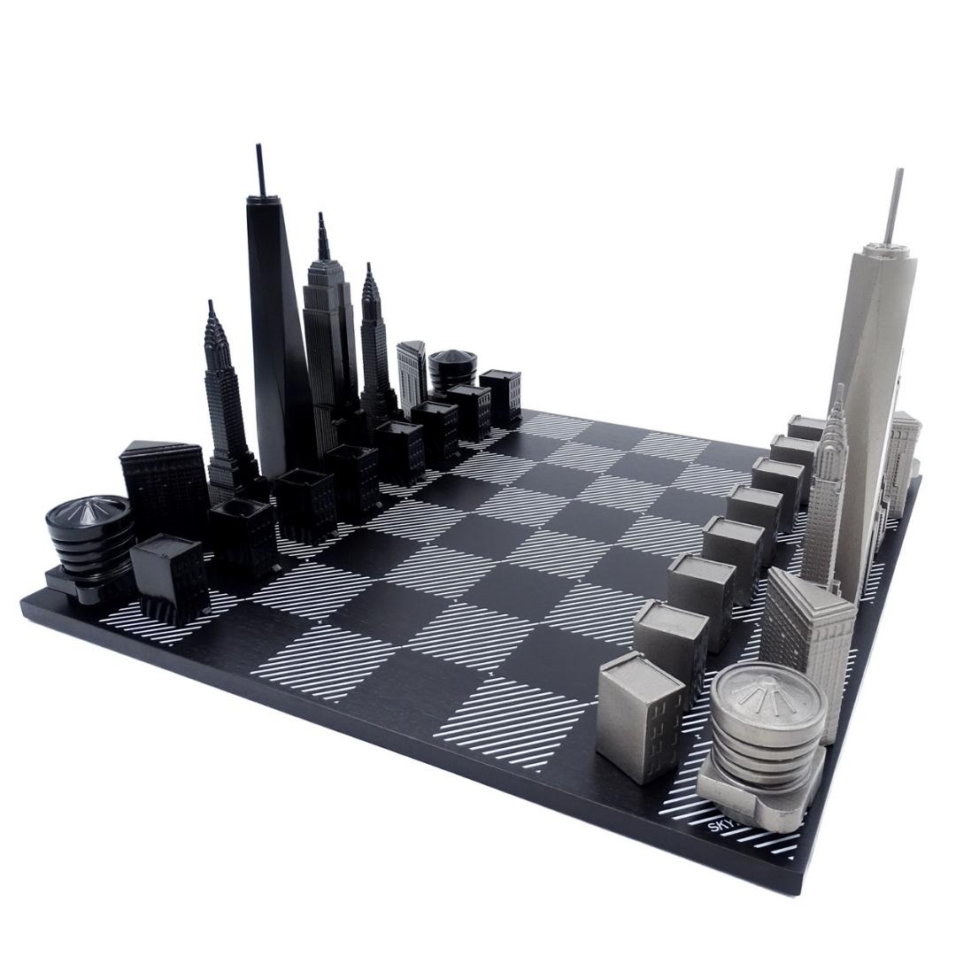 Échecs design Skyline New York en acier inoxydable – NY