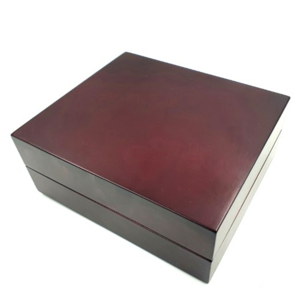 Boîte cadeau en bois 14 x 16 x 6,7 cm pour cadeau avec insert en feutre - D349