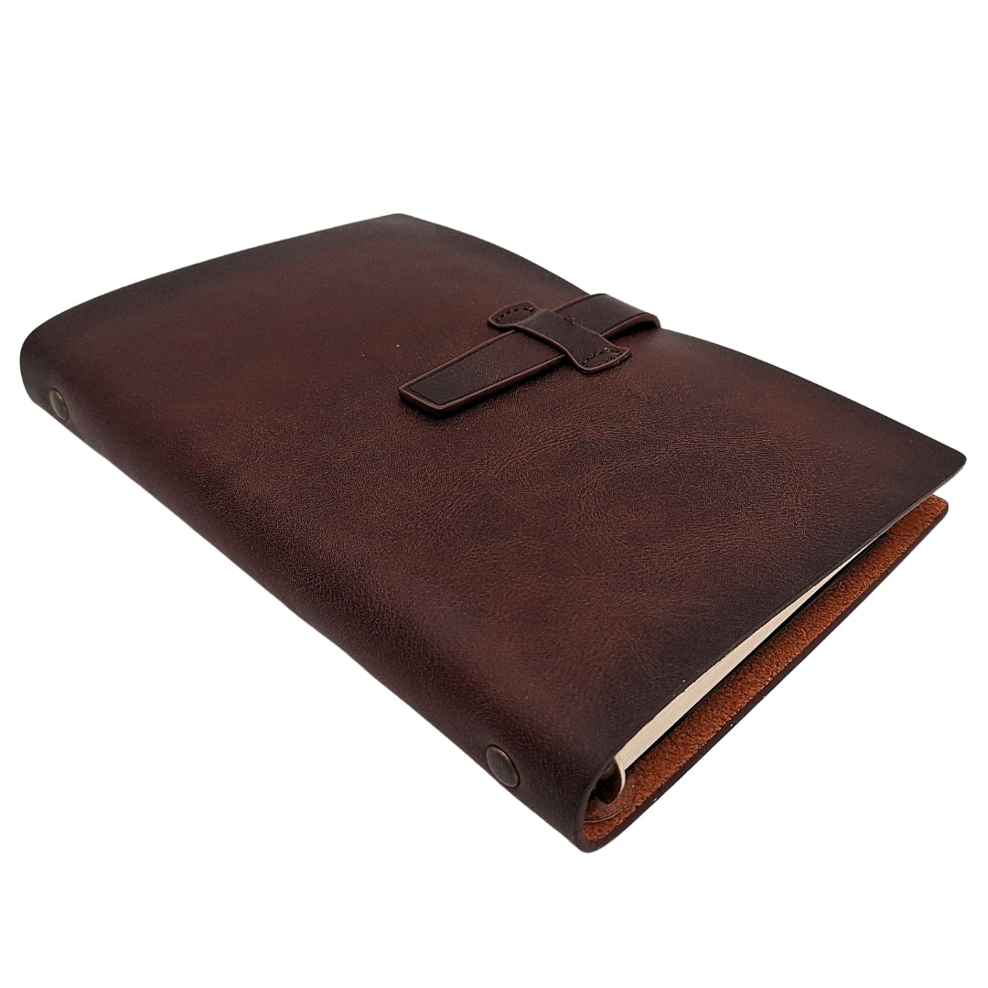 Carnet élégant en cuir A6 rétro vintage avec fermeture – Journal intime – EE3