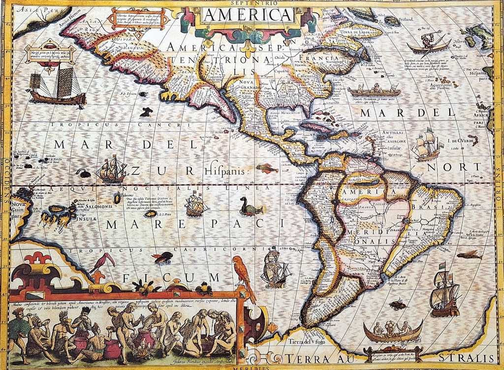 Carte de l’Amérique 1628 - J. Hondius Reprint - M1628